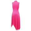 European & American Polo Collar Sleeveless Irregular Hem Slimming Summer Dress for Women