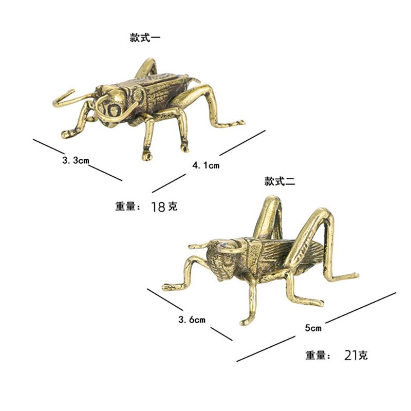 Solid Brass Cricket Ornament Retro Tea Pet Metal Insect Office Table Decoration for Insect Enthusiasts Creative Collection