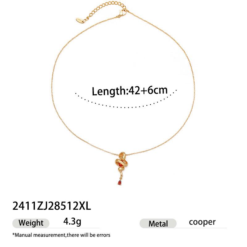 European High-End Zircon Red Agate Necklace with Gourd Longevity Pendant