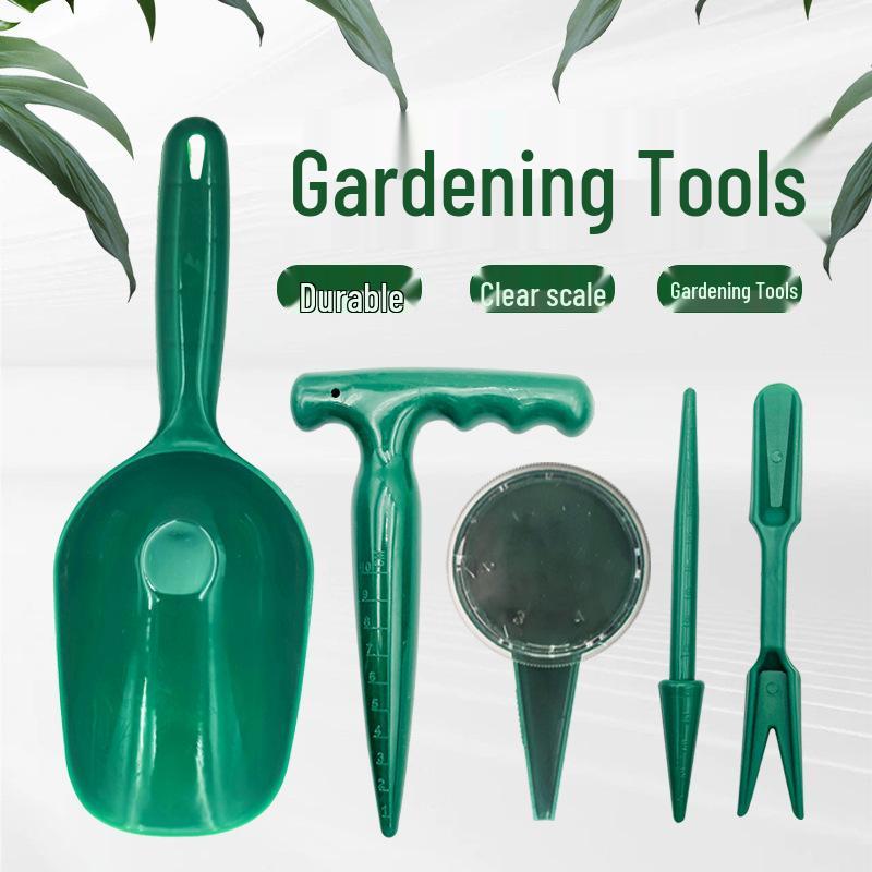 Garden Seedling Hole Puncher with Long Handle - Plastic Planter Tool for Planting and Digging