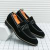 British Style New Loafers Men's Low Heel Suede Business Casual Shoes Large Size Comfortable Driving Shoes Versatile Oxford Shoes