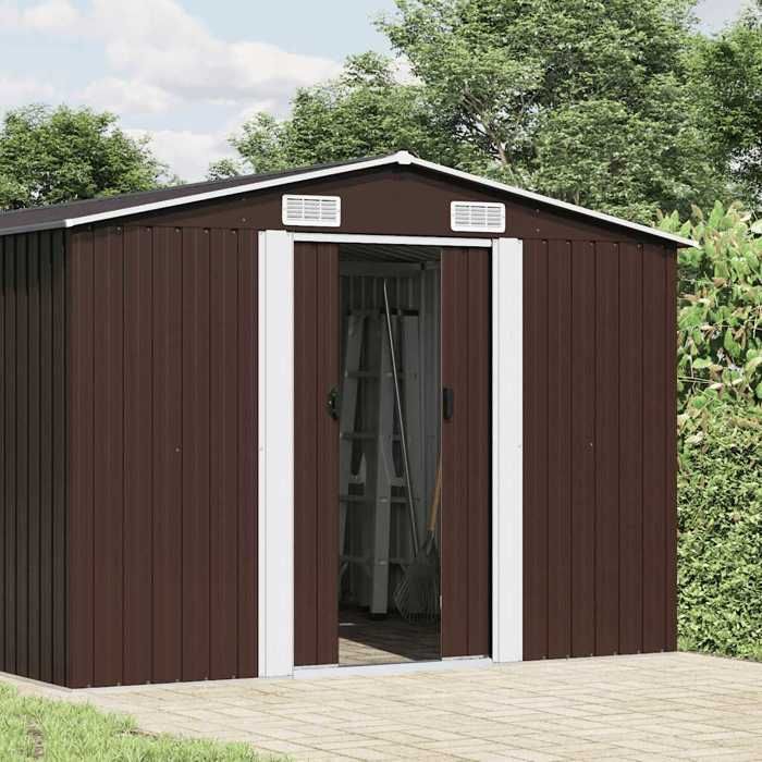 VidaXL Garden Shed 257x580x181 Cm Metal Brown 143355