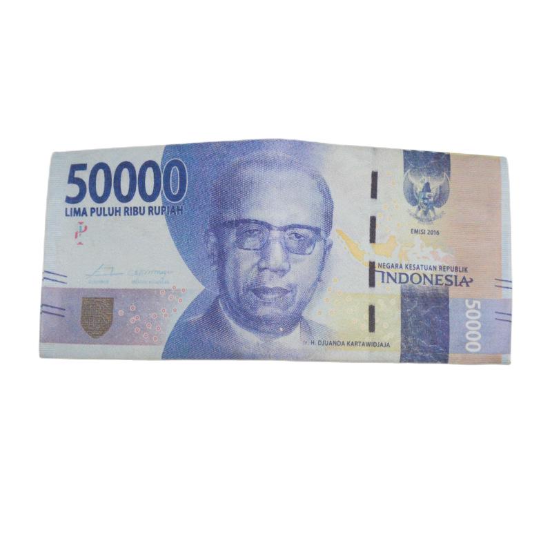 Unisexová krátká peněženka s kreativními vzory měn z různých zemí