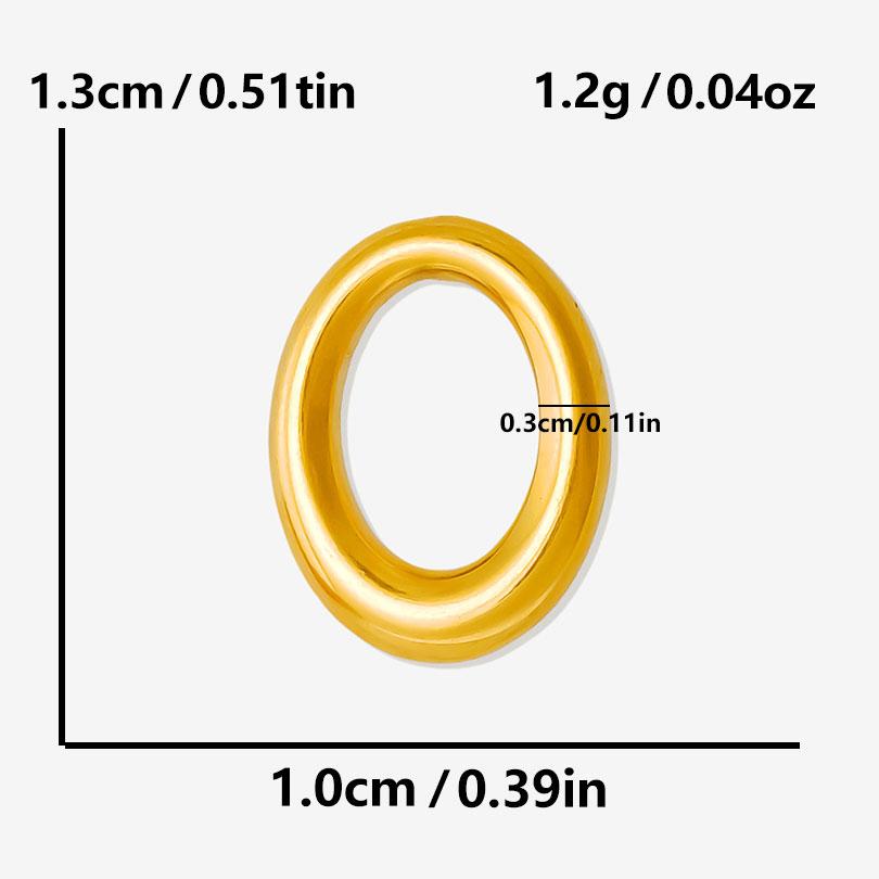6pcs Simple Geometric Oval Water Droplets Real Gold Plated Stainless Steel Charms For Jewelry Making Supplies DIY Heart Pendant