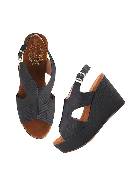 Shoetopia Women & Girls Peep Toe Wedges  Chic Lace-Up Straps | Comfortable Summer Footwear