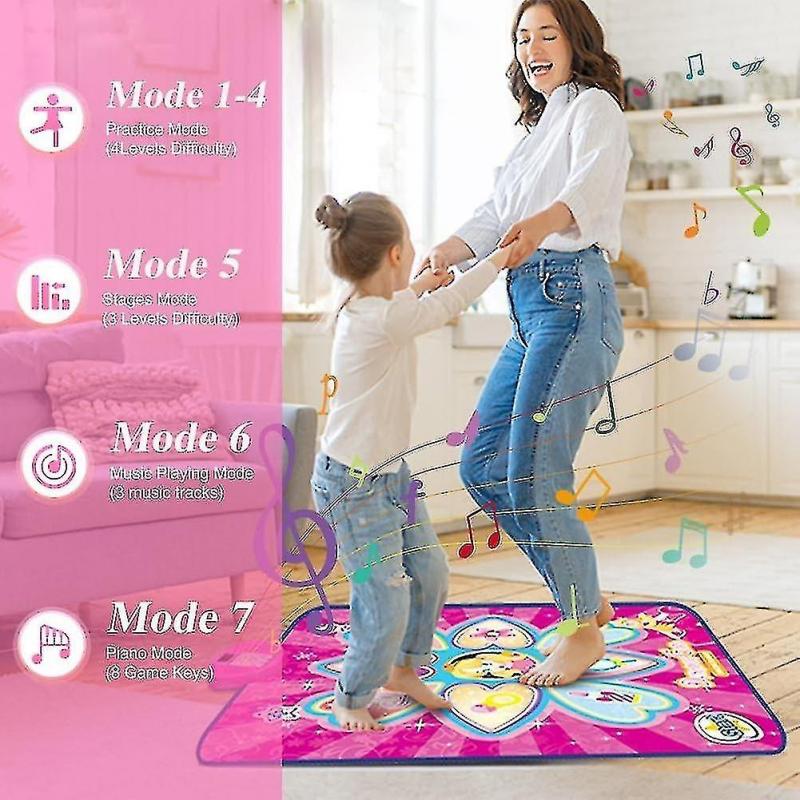 Dance Mat,upgraded Electronic Dance Pad With Led Lightsmusic Dance Game Mat With 7 Game Modes, Adjus