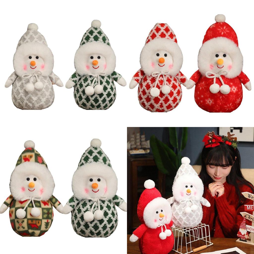 Adorable Plush Christmas Snowman Decoration Cute Stuffed Toy For Kids And Girlfriends