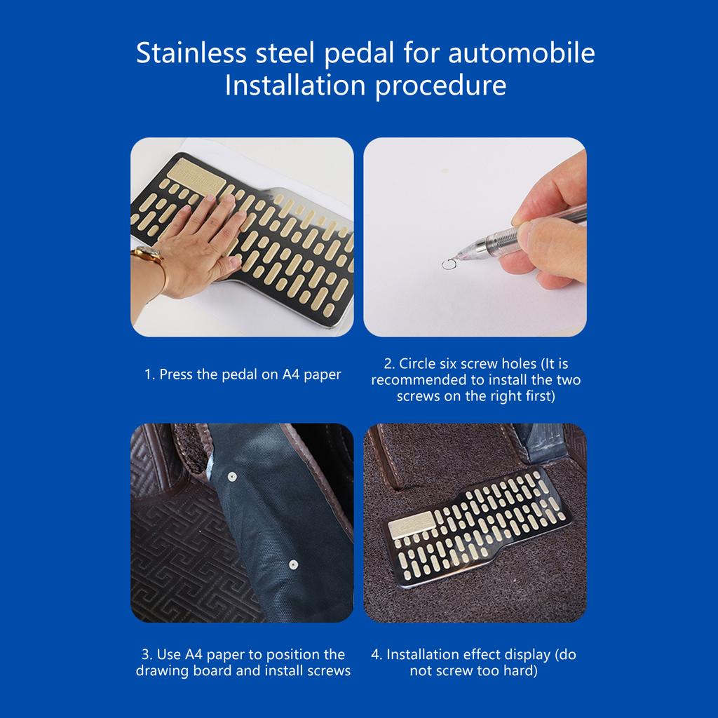 Steel Car Pedals Anti Slip Footrest Easy Installation Pedal Interior Upgrades for Enhances Driving Safety & Interior