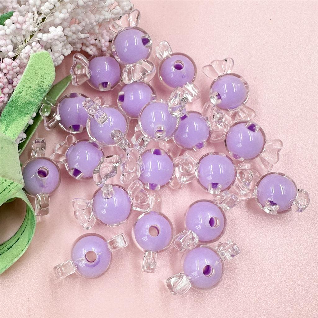 Hair Rope Bracelet Transparent Candy Beads Acrylic Beads DIY Accessories 20PCS Jewelry Accessories Loose Beads 11.5 * 21.3mm