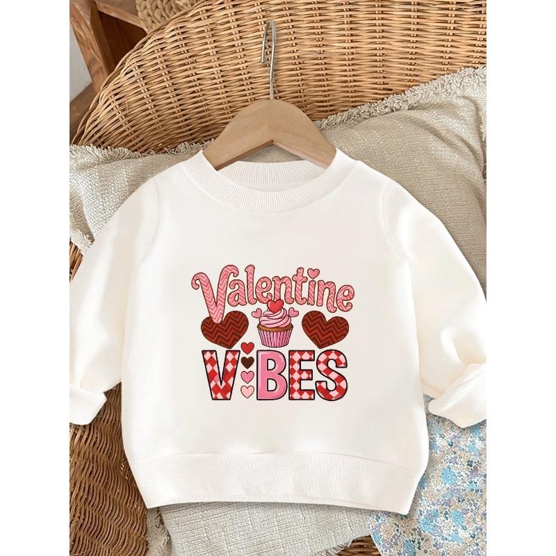 Kids Sweatshirt ,Fashion Cute Print Pattern ,Comfortable Spring Thin Round Neck Sweatshirt Suitable for Outdoor Wear 110 белый