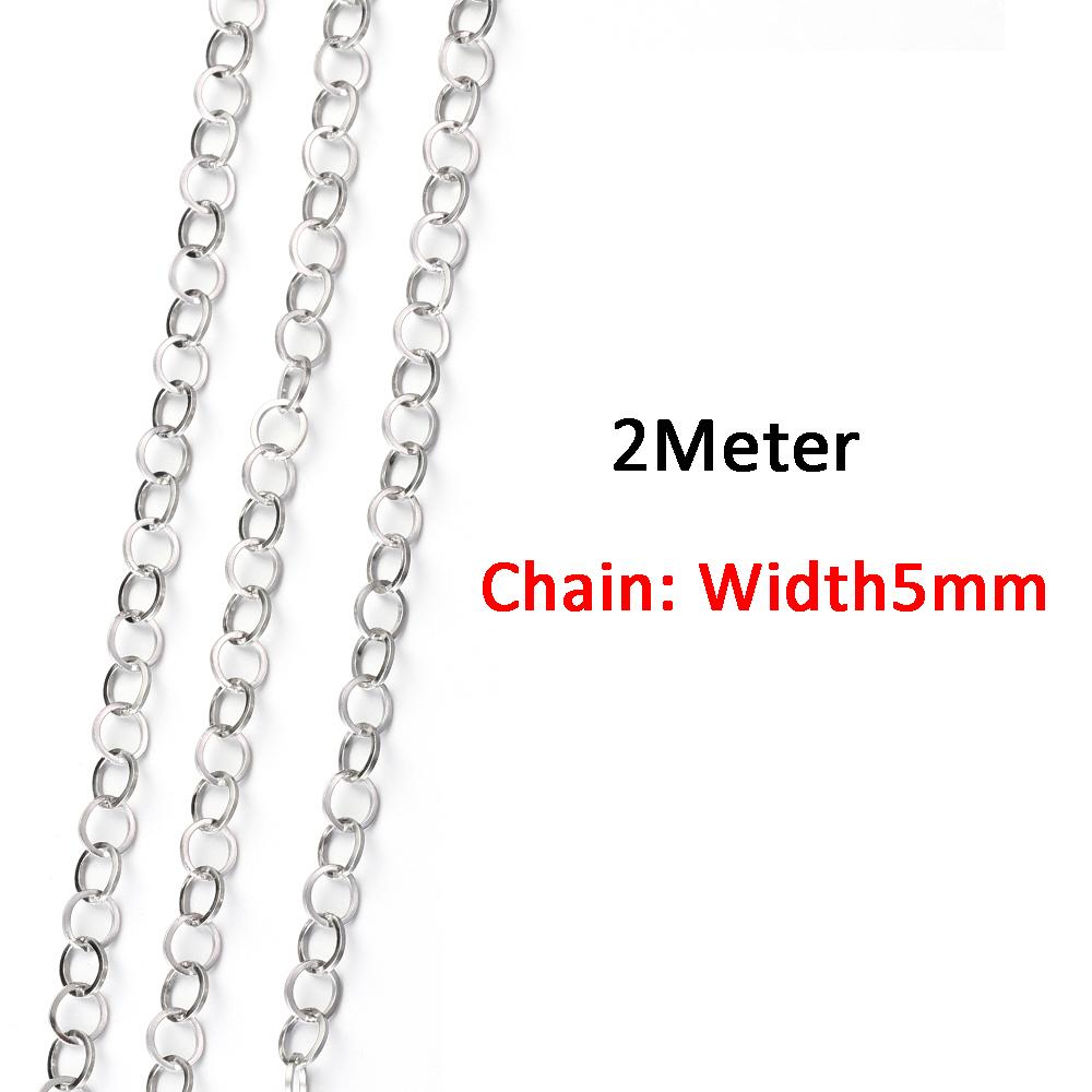 2Meters/1Meter Stainless Steel Chain High Quality Gold Color Chains for Bracelet Necklace Jewelry Making DIY Findings Wholesale