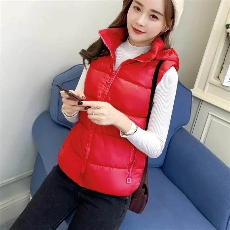Winter Ärmellose Jacke Damen Kapuzenpullover Daunenweste Entendaunen Puffer Weste Leichte Winddichte Pufferjacke