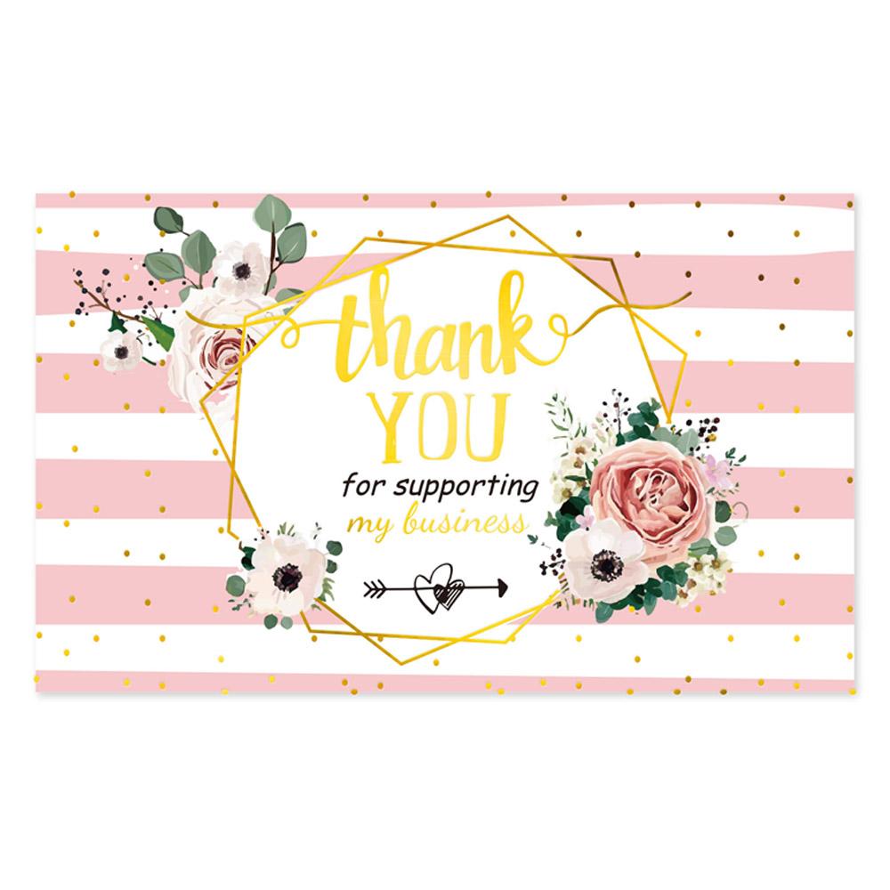 30 Pcs/pack Thank you Card Foil Gold Card Thank you For your Supporting my Small Business Card Small Shop Gift Decorative Card