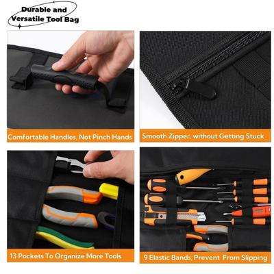 Elastic Coil Folding Reel Rolling Tool Bag Separate Storage Handbag Multi-function Tool Box Portable Oxford Cloth