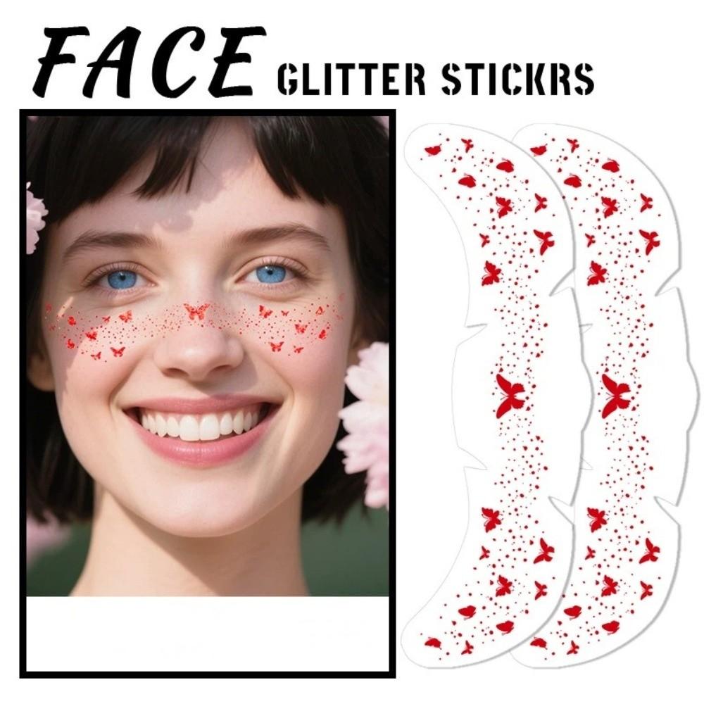 Waterproof Glitter Face Temporary Tattoo Disposable Face Tattoo Sticker  Make Up
