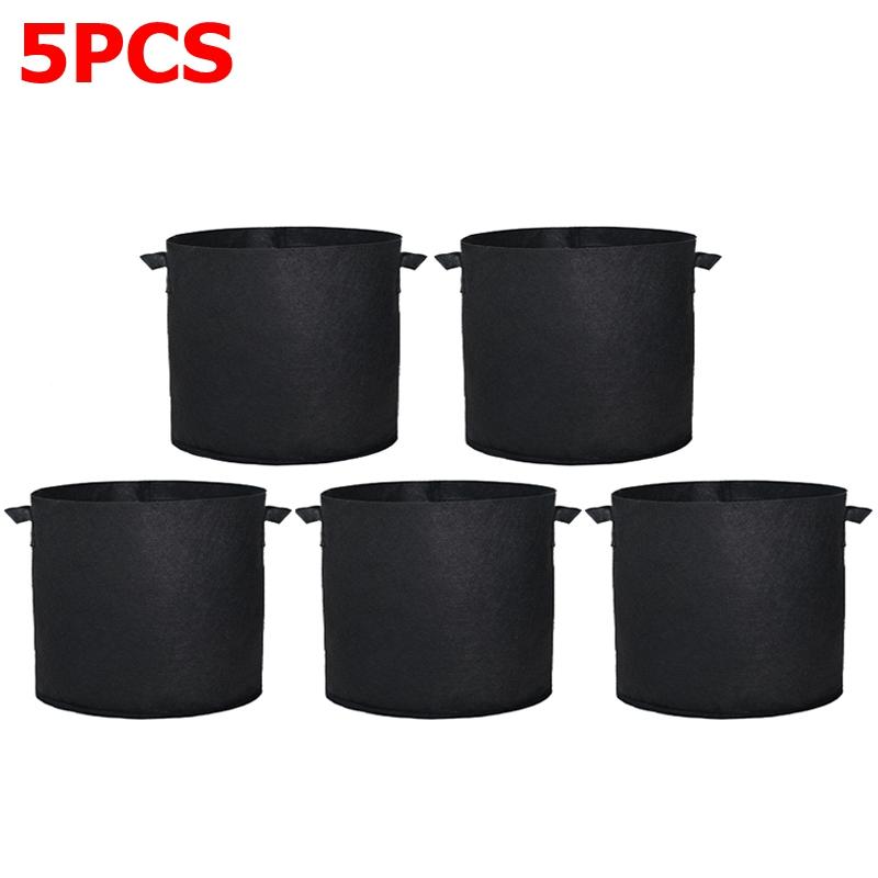 1/5Pcs 3/4/5/7 Felt Plant Gallon Grow Bags Planter Flower Planting Grow Pots Potato Vegetable Planting Containers Garden Tools