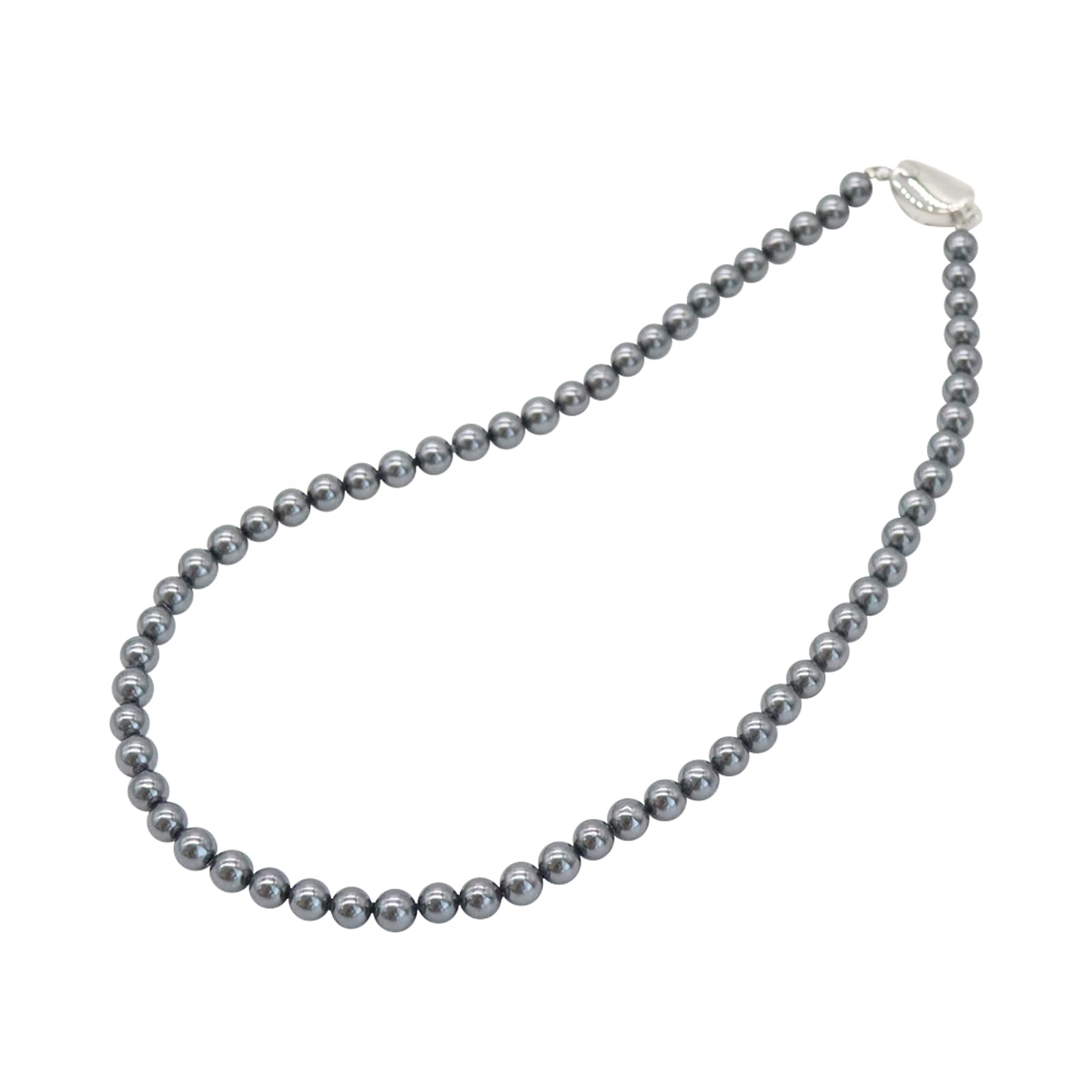 [Sakiya] Shell Pearl Necklace, Pearl Necklace Set for Formal Occasions (Weddings, Funerals, Graduations, Entrance Ceremonies, etc.), 6mm Pearl, 42cm