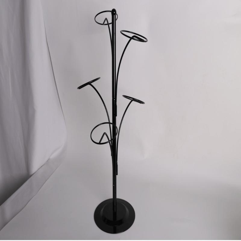 Metal Hats Display Rack with 5 Round Standing Hooks Baseball Cap Rack Organizer Headwear Rack Hat Storage Display Holder