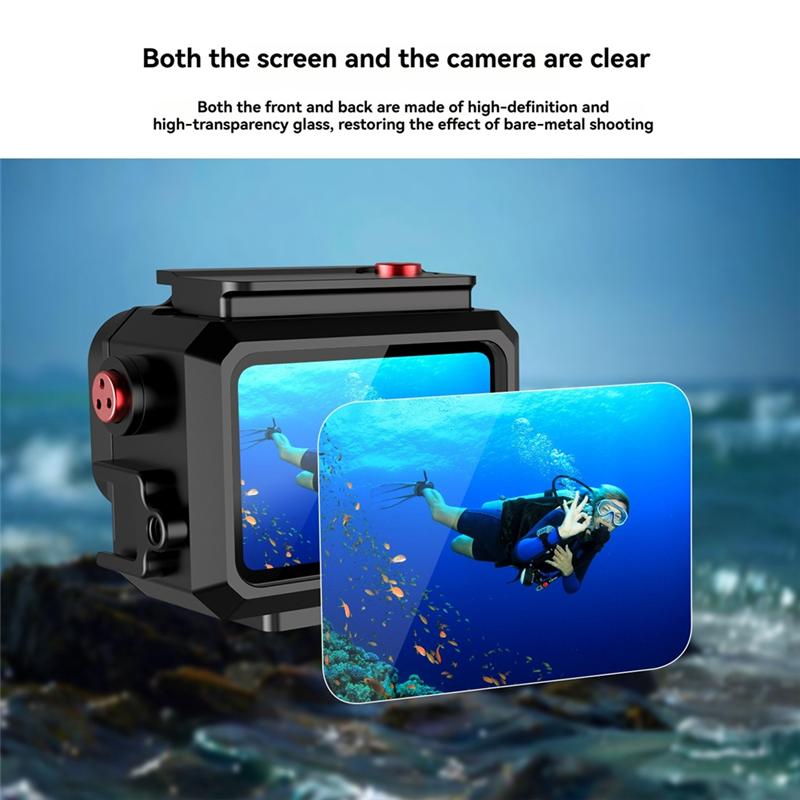 ABUO-For Insta360 Acepro2 Underwater Diving Protective Shell 263FT/80M Waterproof Dive Case With Universal Two-Card Holder