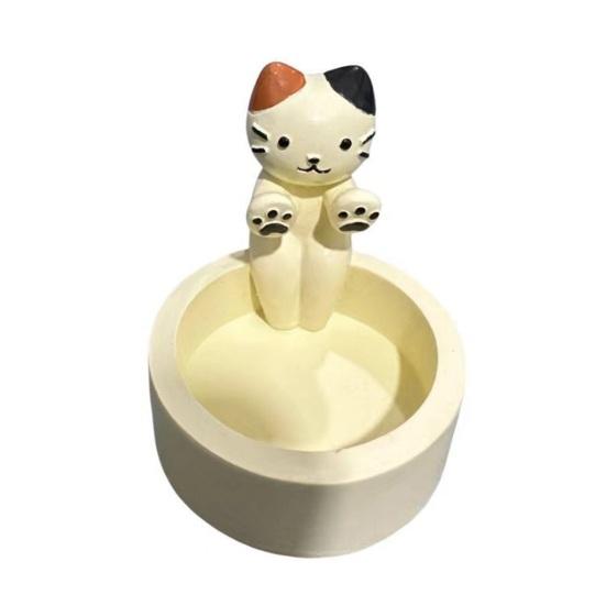 Cat Candle Holder Funny Cat Warming Paws Candle Holder Cute Resin Kitten Tealight Holder Tabletop Ornament for Cat Lovers