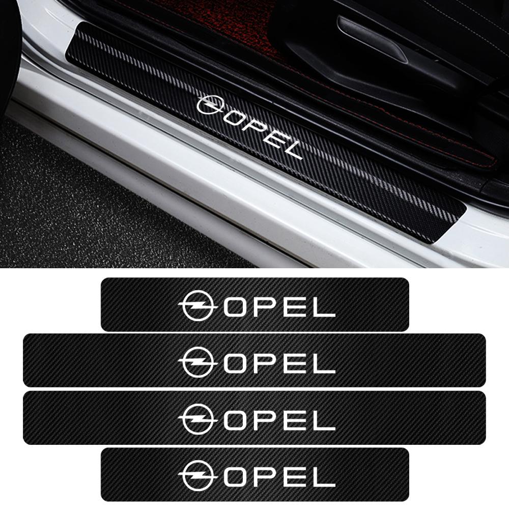 AAAYT1 4PC Carbon Fiber Car Door Sill Protector Film Auto Threshold Stickers For Opel Mokka Corsa Meriva Zafira Astra H G Vectra Antara