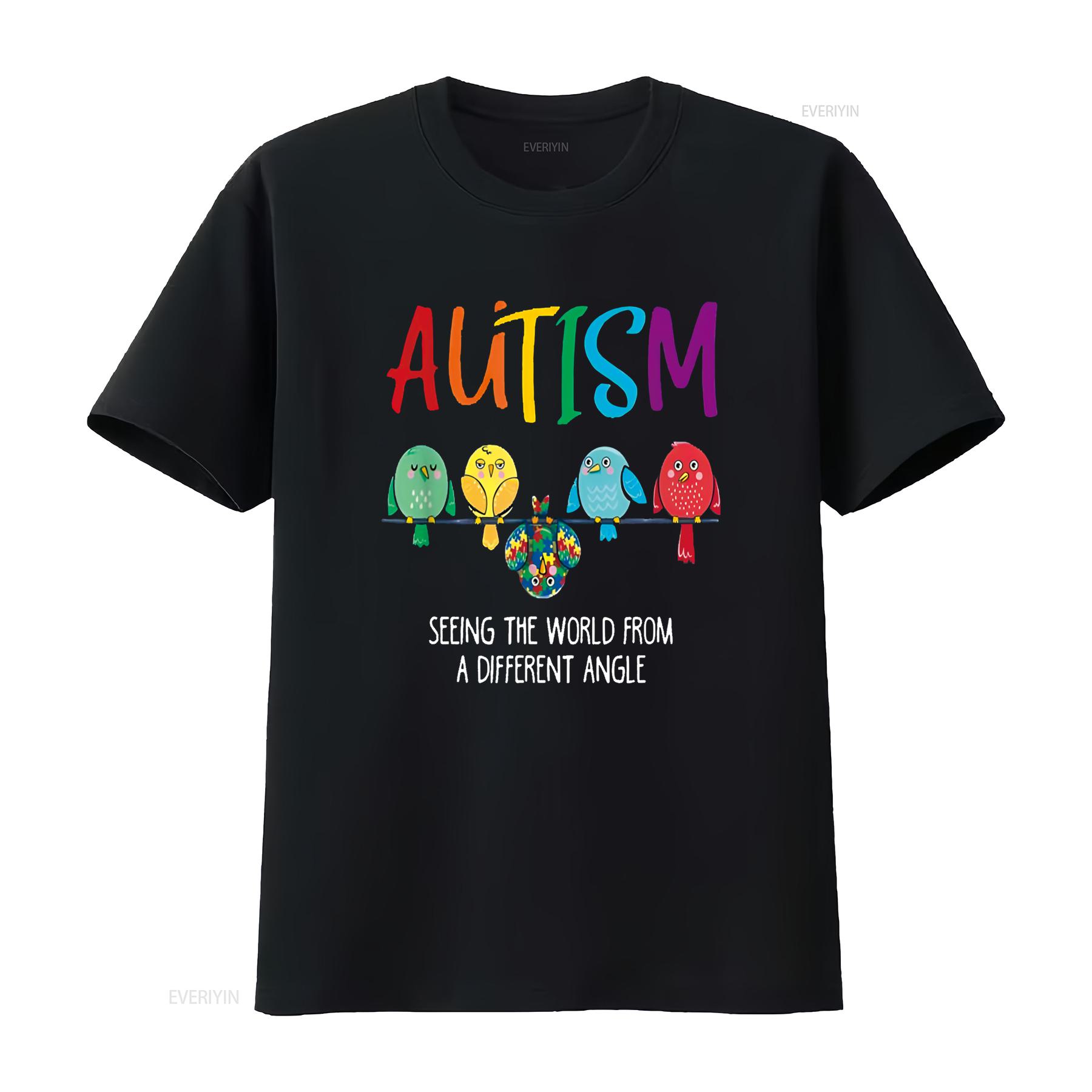 

Autism Awareness Cute Owl Color Puzzles T Shirt kids vintage Washed Soft Unisex fashion Slightly Stretched Versatile homme 4XL