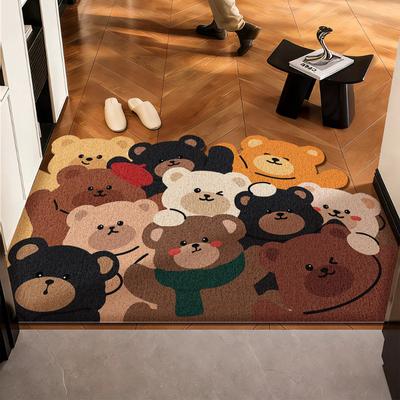 Cartoon Silk Circle Entry Door Floor Mat Household High-End Sense Cute Non-Slip Mat Entrance Door Dirt-Resistant Cutting Foot Mat