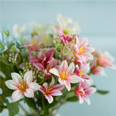 Flor Artificial 18 Galhos Realista Vibrante Arranjo Floral Cena de Mesa Galho de Flor Artificial Decoração de Casa