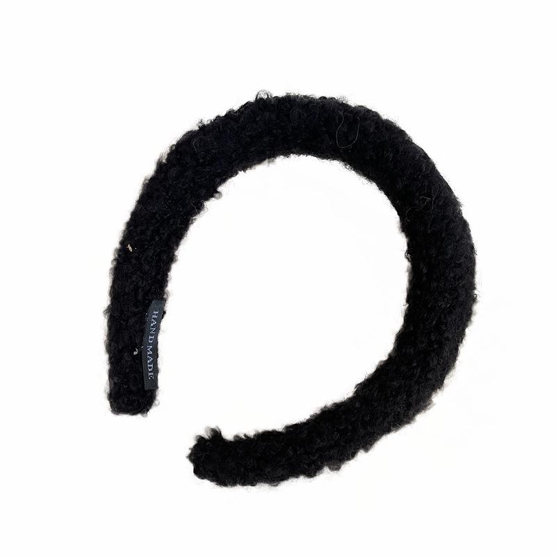 High-End Women's Lamb Wool Headband: Winter Fashion, Solid Color, Stylish, Everyday Wear