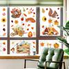 Autumn Maple Leaf Pumpkin Squirrel Static Cling Window Sticker Removable Fridge Glass Decor