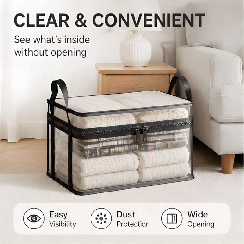 3 Pieces Sheer PVC Closure Storage Bags Ideal For Clothing Travel And Kitchen Use