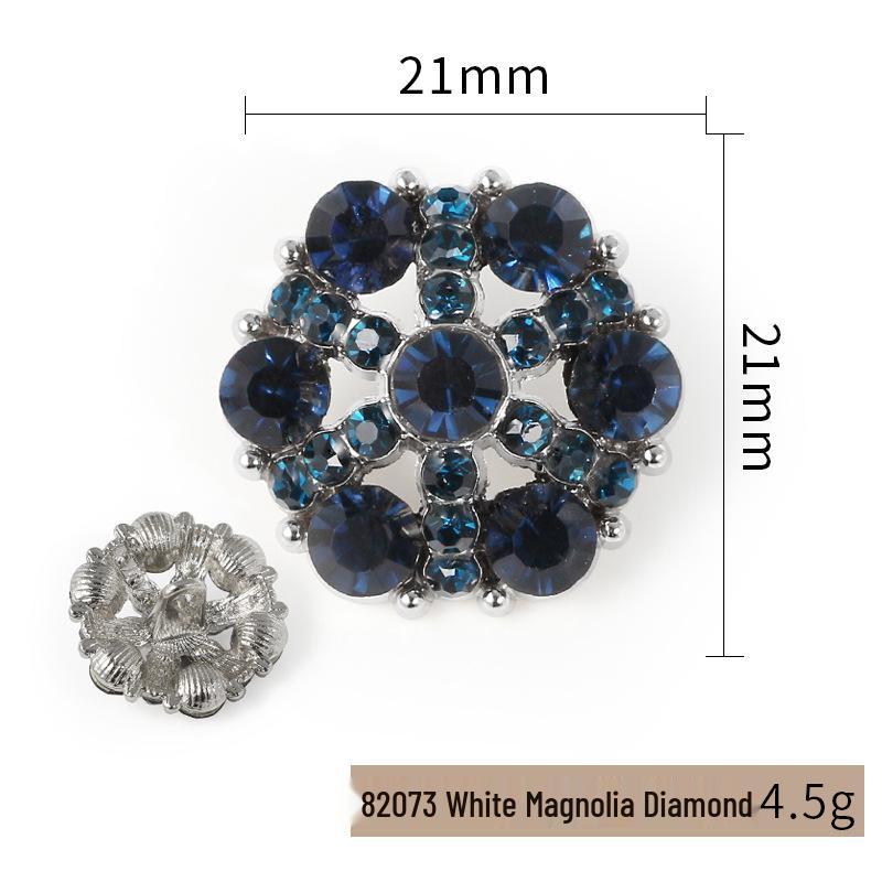 Luxury Rhinestone Metal Retro Buttons - Colorful Hollow Diamond Design with Alloy Base, Decorative Accessories