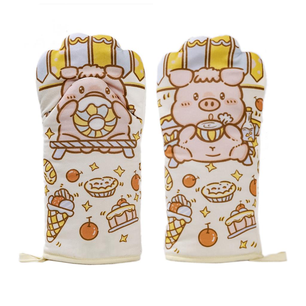 Sleeping Pig Dried Rice Pig Creative Insulation Gloves Oven Gloves Baking Microwave Oven