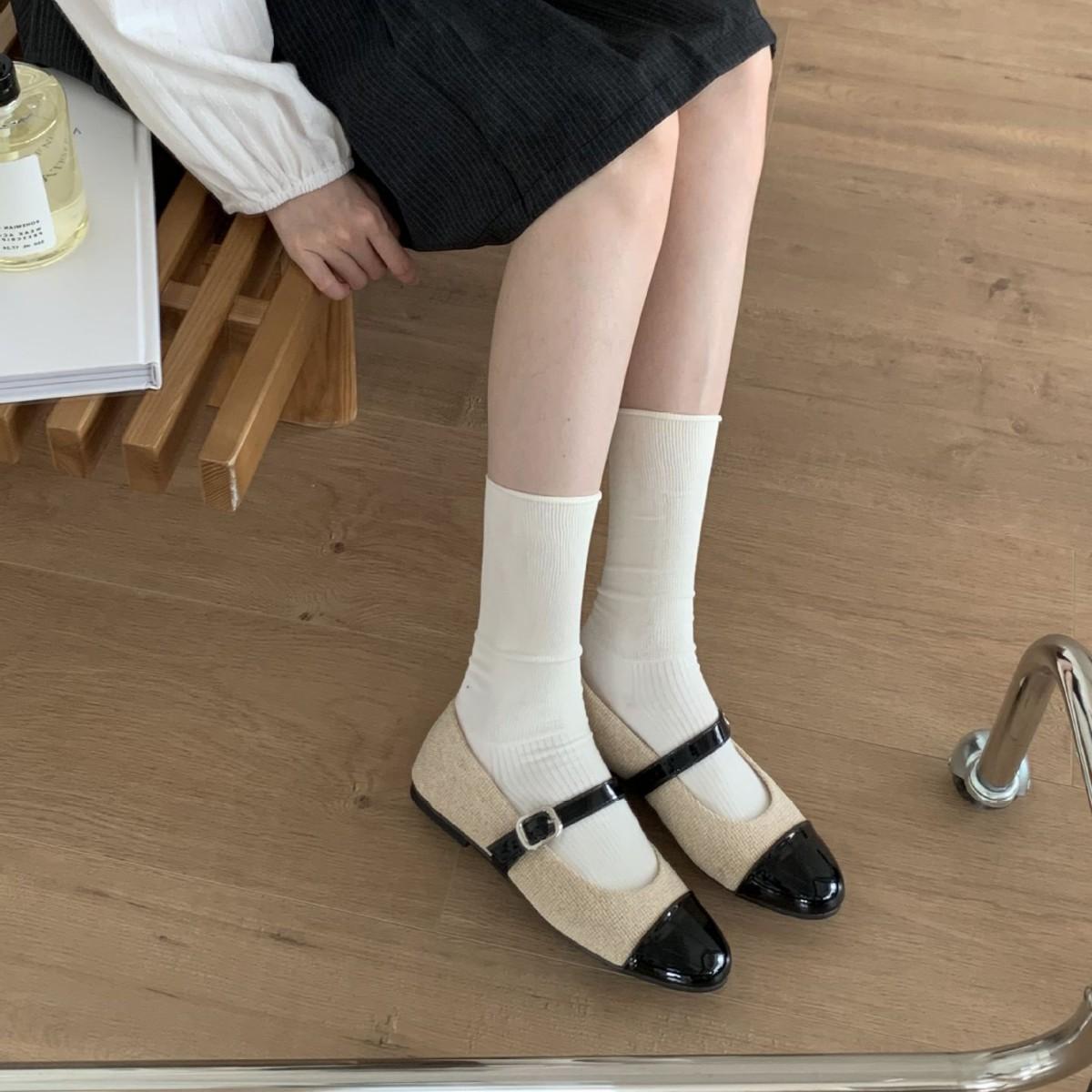 

Shallow Single Shoes Versatile Mary Jane Shoes Flat Leather Shoes Niche Design Soft Sole Spring And Summer French Women S Shoes 39