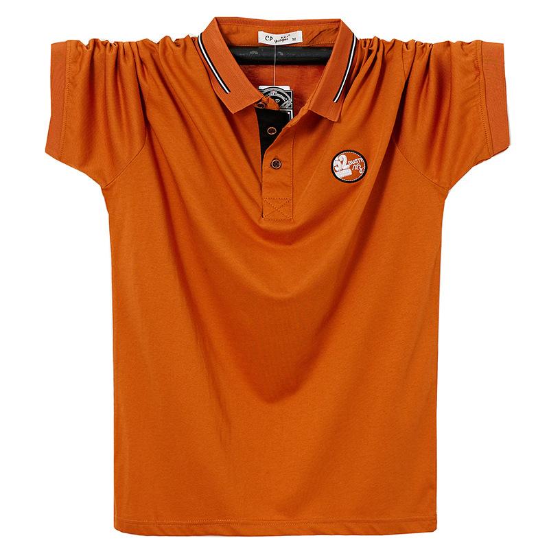 Polo con risvolto da uomo della nuova estate più T-shirt a maniche corte grassa per abbigliamento da lavoro casual