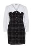 Women's Fashion New Plus Big Size Dress Black Tweed Dress