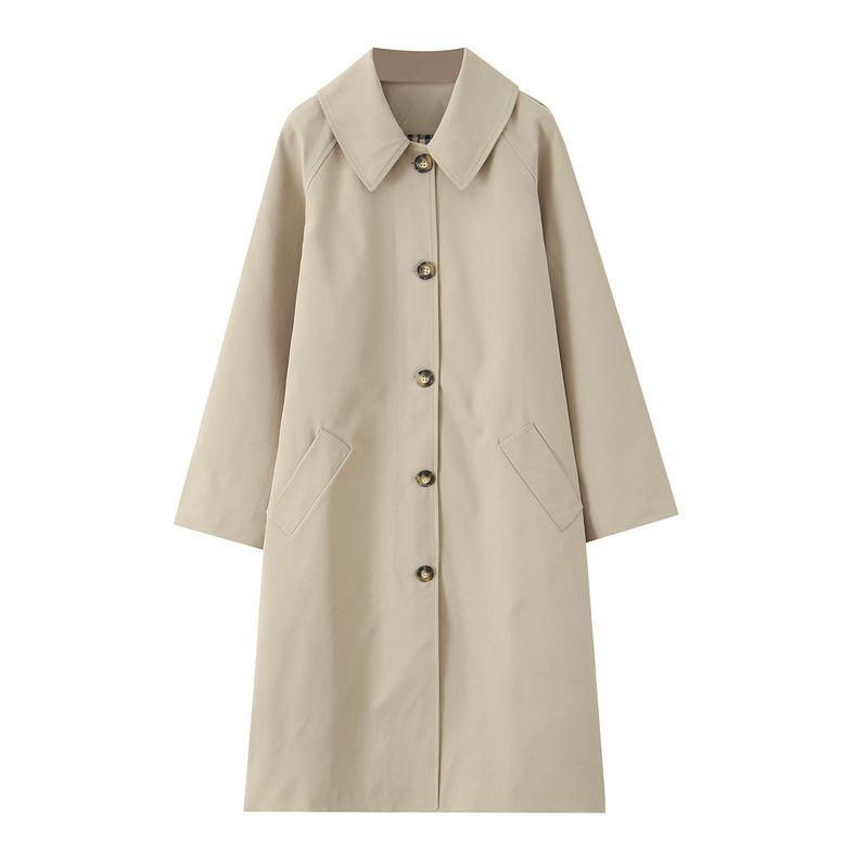 Za New Fall Women's Clothing 2025 Fashion Style Fashionable Temperamental All-Match Polo Shirt Collar Single-Breasted Trench Coat Outwear