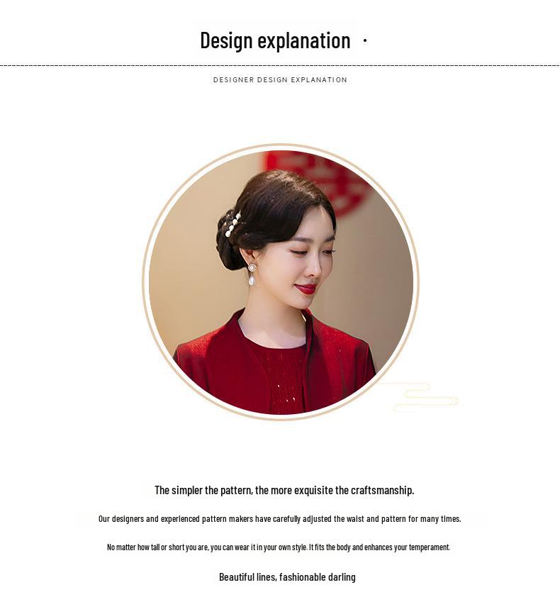 Elegantní sametová pelerína svatební kabát pro tchyni – jarní styl čcheongsamu