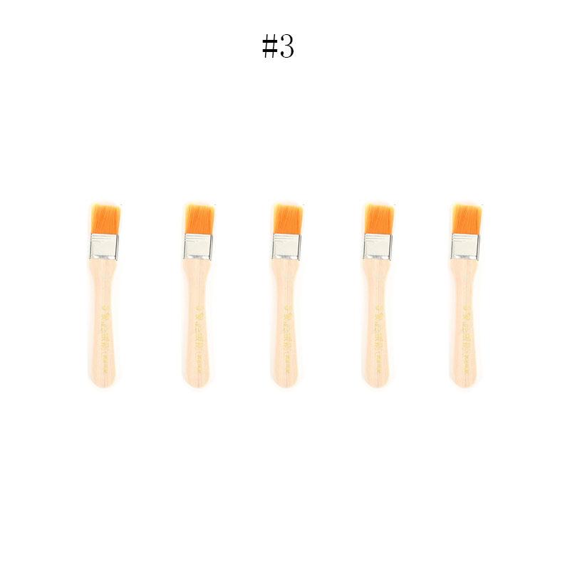 5/10/12pcs/Set Memory Nylon Paint Brushes for Acrylic/Oil/Watercolor Drawing Wooden Synthetic Bristles Easy To Clean BBQ Brush