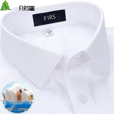 FIRS Herren DP knitterfreies Baumwollhemd mit langen Ärmeln