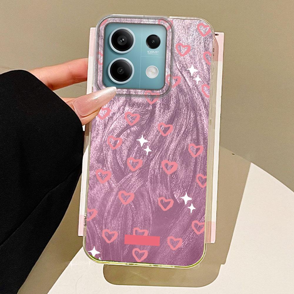Cute Pink Love Heart Phone Case for Xiaomi Redmi A3 A3X A4 14C Note 10 12 11 Pro Poco X5 X7 Pro X5 X7 Pro Shell Silicone Cover