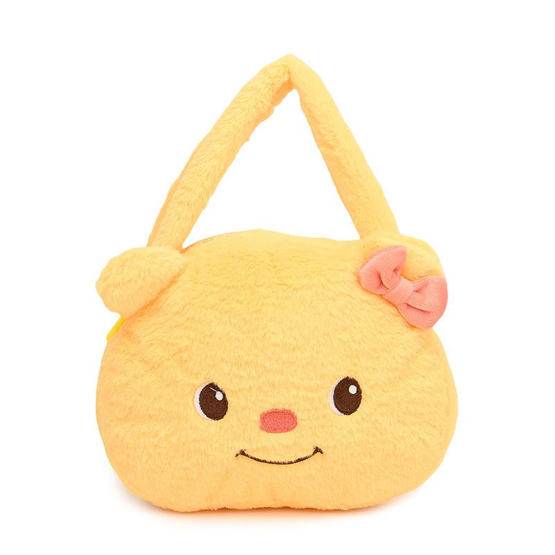 

инс милый маленький желтый медведь кукла с большой головой сумка мультяшная сумка плюшевая сумка для девочки с сердечком мягкая сумка для хранения для девочки ручная маленькая круглая сумка