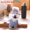 Cute Overalls Denim Hat Cartoon Bear Plush Toy Pendant Keychain For Decor Bag