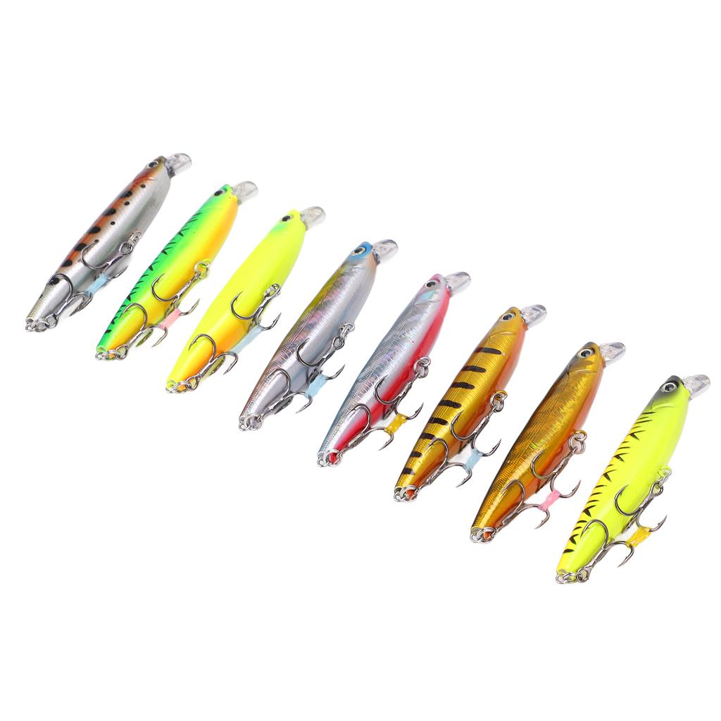 8pcs 8cm 14g Minnow Fishing Lures Sinking Hard Baits Set Super Long Cast VIB Lures for Bass Trout Perch