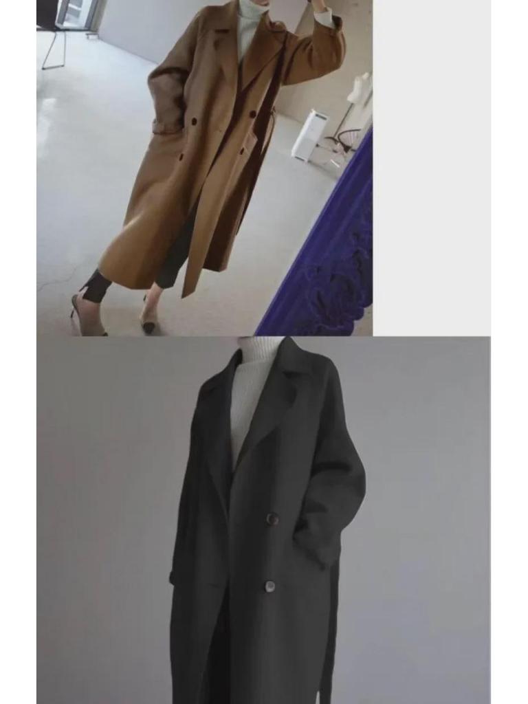 Women's Mid-Length Wool Coat - Hepburn-Inspired, British Style, Korean Version, Perfect for Spring and Autumn