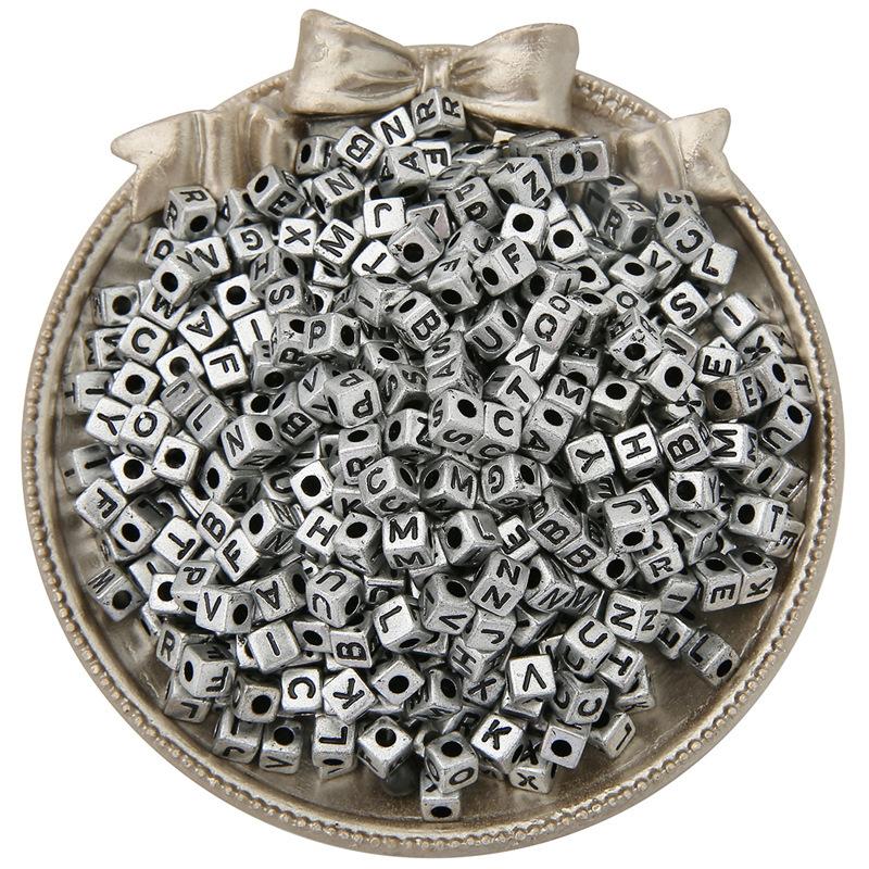 Handmade Bracelet Beads 5x5mm Acrylic English Letters Square Beads Beading Jewelry Accessories Handmade Pendant Diy Bracelet Materials