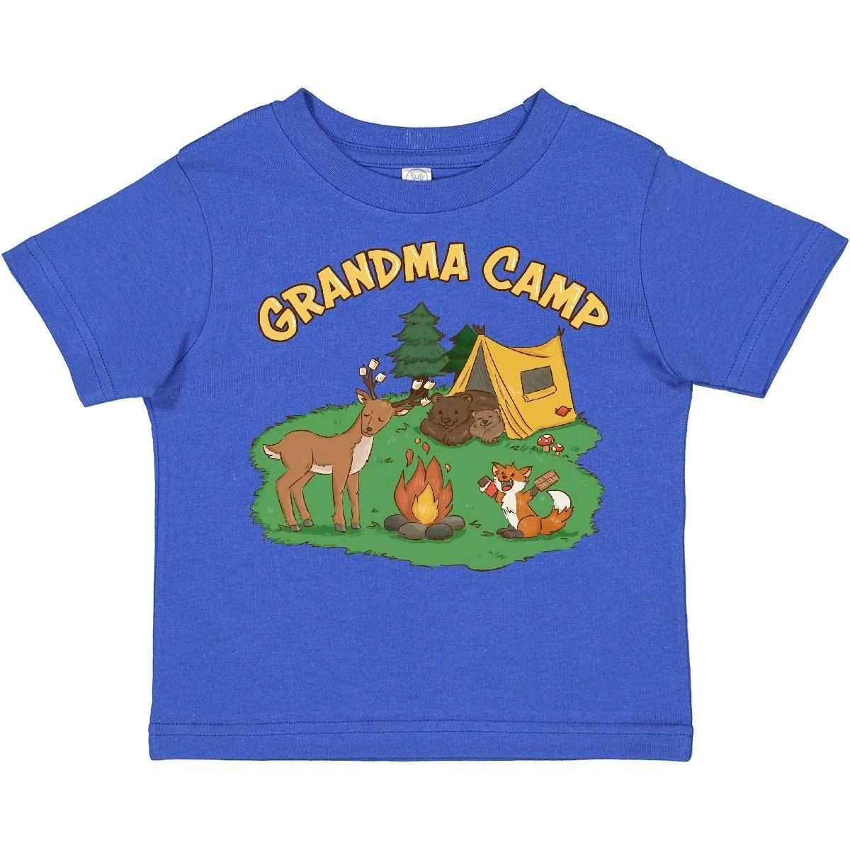 Inktastic Grandma Camp With Camping Animals Toddler kids boys T-Shirt Camper I Love Tent 140