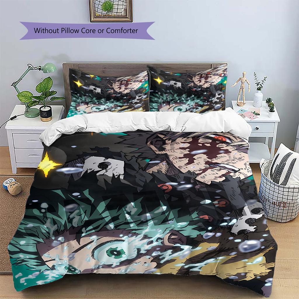 My Hero Academia Deku & Bakugo Bettbezug & Kissenbezüge, MHA Fan Schlafzimmer Bettwäsche, Perfektes Geschenk.chl