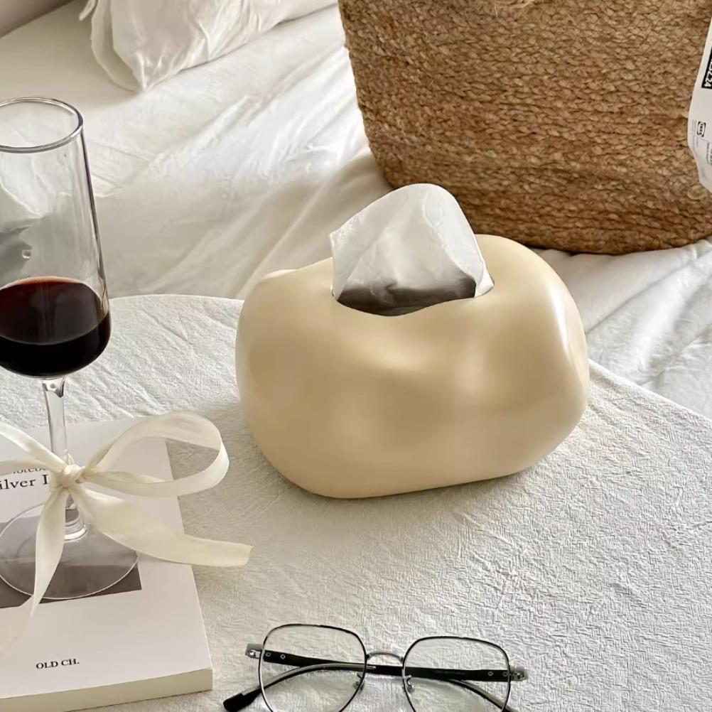Nordic Ceramic Tissue Box Advanced Napkin Holder Living Room Dining Table Tissue Case Household Tissue Storage Box Decoration