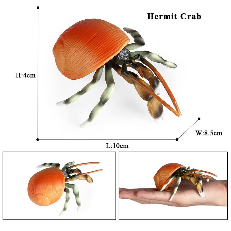 Oenux Simulation Ocean Sea Life Animals Model Lovely Crab Action Figures Toy Cake Toppers Collection Jouet Kids Education Gift